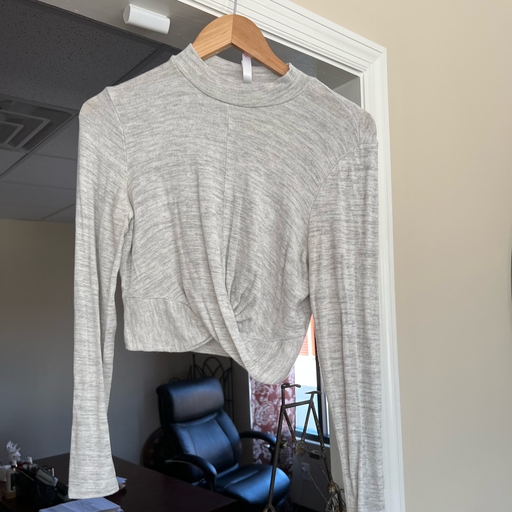 Cropped turtleneck top